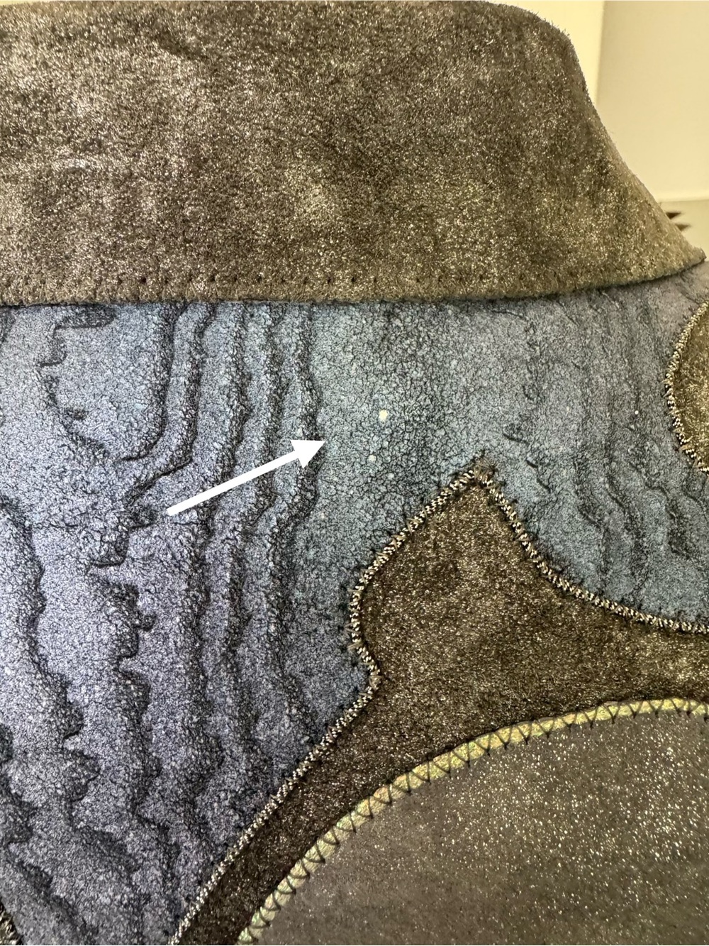 Vintage 80s Roberto Cavalli Fringed Metallic Blue Gray Suede Western Jacket XS - Picture 13 of 16